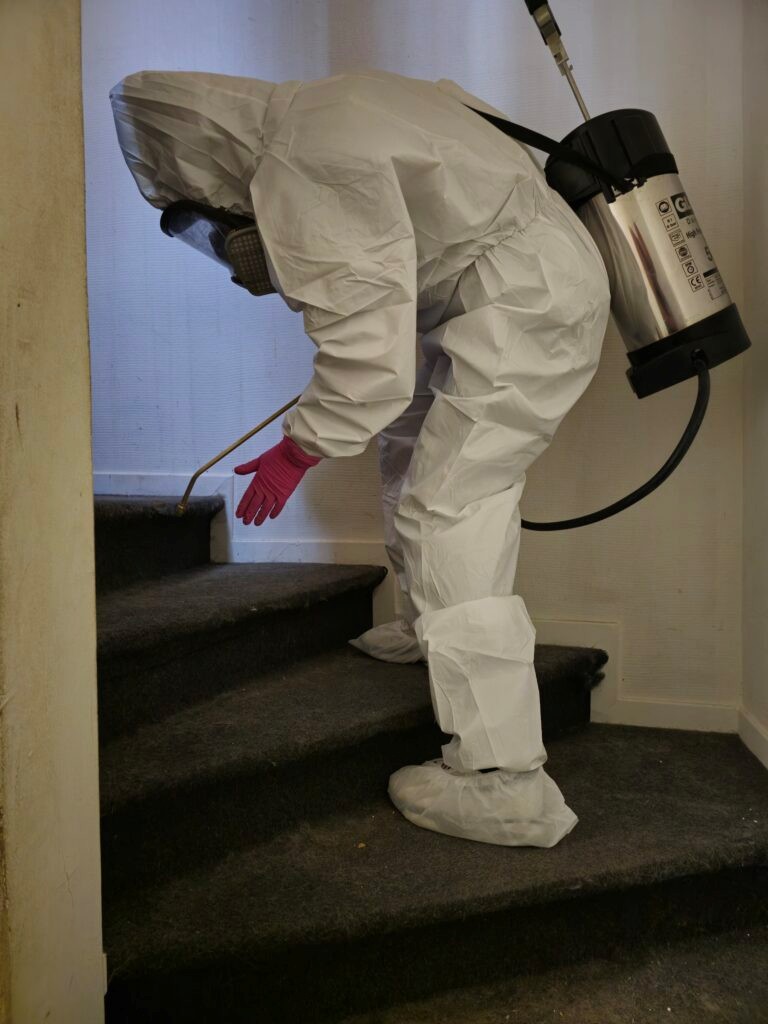 Technicien appliquant un traitement contre les punaises de lit à Yerres 91330